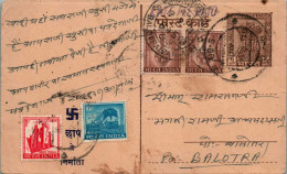 India Postal Stationery Ashoka 6p To Balotra Train - Postcards