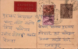 India Postal Stationery Ashoka 6p Plane - Cartes Postales