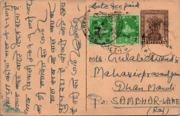 India Postal Stationery Ashoka 6p To Sambhar Lake - Postcards