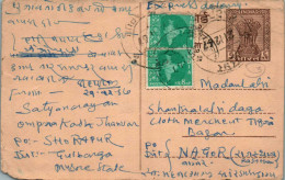 India Postal Stationery Ashoka 6p  - Postkaarten
