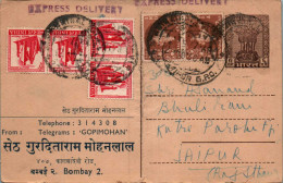 India Postal Stationery Ashoka 6p To Jaipur - Postkaarten