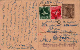 India Postal Stationery Ashoka 6p Lalchand Khemchand Ahmedabad - Cartes Postales
