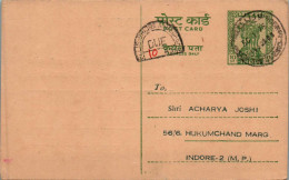 India Postal Stationery Ashoka 10p To Indore - Cartes Postales