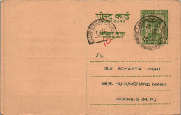 India Postal Stationery Ashoka 10p To Indore - Postcards