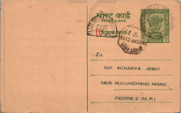 India Postal Stationery Ashoka 10p To Indore - Postcards