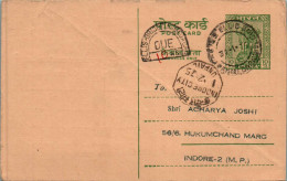 India Postal Stationery Ashoka 10p To Indore - Cartes Postales