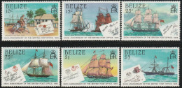 THEMATIC TRANSPORT:  350th ANNIV. OF BRITISH POST OFFICE. ENVELOPES FROM DIFFERENT PERIODS AND MAIL TRANSPORTS - BELIZE - Autres (Mer)