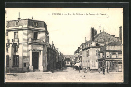 CPA Épernay, Rue De Châlons Et La Banque De France  - Andere & Zonder Classificatie