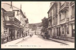 CPA Gérardmer, Rue De La Gare Et La Poste  - Otros & Sin Clasificación