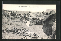 CPA Djibouti, Place Du Marché  - Unclassified