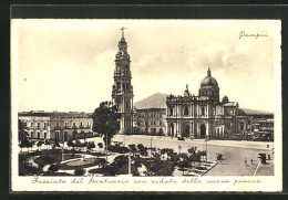 Cartolina Pompei, Facciata Del Santuario Can Veduta Della Nuava Piazza  - Pompei