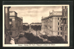 Cartolina Ancona, Palazzo R. R. Poste E Telegrafi E Palazzo Del Littaria  - Ancona