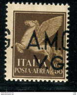 AMG. VG. - Posta Aerea Cent. 50  Varietà Soprastampa Spostata - Mint/hinged