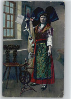 12049011 - Trachten Elsass Frau Spinnrad Und Grosser - Costumes