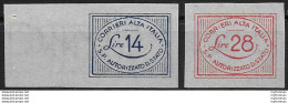 1945 Luogotenenza CORALIT Cifra 2v. With Watermark MNH Sassone N. 1a/2a - Altri & Non Classificati