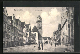 AK Donauwörth, Passanten Auf Der Reichsstrasse  - Donauwoerth