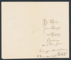 Klappkarte Weihnachtsgruss, Mit Autograph Von Prinzessin Isabella Marie Elisabeth Von Bayern  - Autres & Non Classés