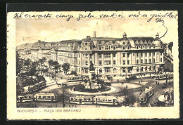 AK Bucuresti, Piata Ion Bratianu, Strassenbahn  - Tram