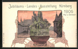 AK Nürnberg, Jubiläums-Landes-Ausstellung 1906, Brunnen Im Heilig Geist Spital  - Expositions