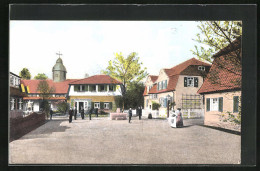 AK Dresden, 3. Deutsche Kunstgewerbe-Ausstellung 1906, Dorfplatz  - Ausstellungen