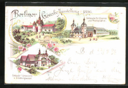 Lithographie Berlin, Gewerbe-Ausstellung 1896, Pavillon, Geb. F. Unterrichts U. Erziehungswesen  - Ausstellungen