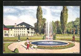 Künstler-AK Stuttgart, Ausstellung Für Gesundheitspflege 1914, Park Mit Springbrunnen  - Exhibitions