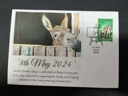 22-5-2024 (5 Z 47)  8th Of May Is " World Donkey Day " (with Cocos Islands - WWI ANZAC Medic With Donkey Stamp) - Hoftiere