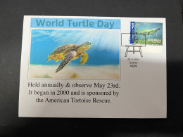 22-5-2024 (5 Z 47) 23th Of May Is " World Turtle Day " (with Australia Platypus Stamp) - Maritiem Leven