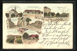 Lithographie Josefstadt / Josefov / Jaromer, Königgrätzer Gasse, Jaromerer Gasse, Neues Rathaus  - Czech Republic