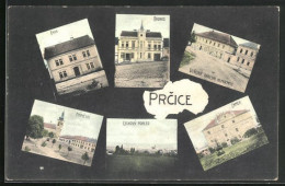 AK Prcice, Celkovy Pohled, Radnice, Zamek  - Czech Republic