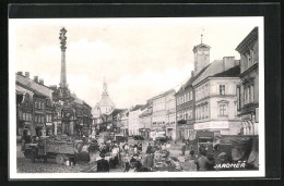 AK Josefstadt / Josefov / Jaromer, Dreifaltigkeitssäule Auf Dem Marktplatz  - Tchéquie