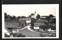 AK Novy Hradek, Strassenpartie, Kirche  - Tschechische Republik