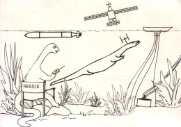 Loch Ness Monster Monstre Nessie Art Postcard UFO Art Postcard - Other & Unclassified