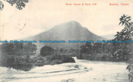 R112361 River Scene And Rock Hill. Badulla. Ceylon. Plate. B. Hopkins - Welt