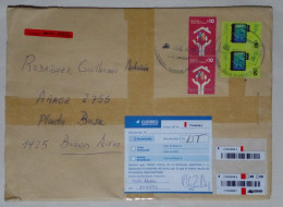 Argentine - Enveloppe Distribuée Avec Des Timbres Sur Le Logement Familial / Télévision Numérique Ouverte (2016) - Used Stamps