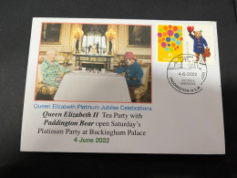 22-5-2024 (5 Z 47) Queen Elizabeth II Tea Party With Paddington Bear BAFTA Awards (14 May 2023) Paddington Bear Stamp - Royal Families