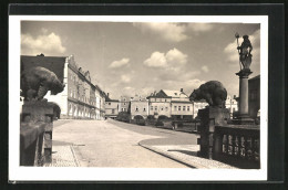 AK Nové Mesto N. Metují, Brücke Zum Markt, Bärenstatuen  - Tsjechië