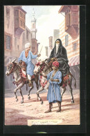 Künstler-AK Friedrich Perlberg: Eseljungen Auf Einer Strasse  - Perlberg, F.