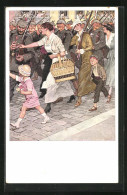 Künstler-AK Brynolf Wennerberg: Ausmarsch, Frauen Und Kinder Begleiten Ihre Soldaten Auf Der Strasse  - Wennerberg, B.
