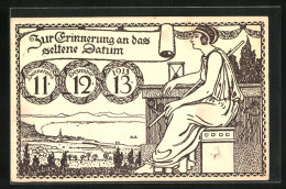 Künstler-AK Kurioses Datum 11.12.1913  - Sterrenkunde