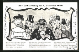 Künstler-AK Volkszählung 1900, Polizist Mit Notizbuch  - Andere & Zonder Classificatie