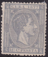 Cuba 1877 Sc 72 Ed 40b MNG(*) Blue Grey - Kuba (1874-1898)