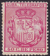 Cuba 1896 Telégrafo Ed 84  Telegraph MLH* Surface Damage Streaky Gum - Kuba (1874-1898)
