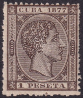 Cuba 1877 Sc 75 Ed 43 MLH* Light Horizontal Crease - Cuba (1874-1898)