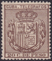 Cuba 1896 Telégrafo Ed 83  Telegraph MLH* Some Streaky Gum - Cuba (1874-1898)