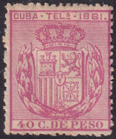 Cuba 1881 Telégrafo Ed 53  Telegraph MH* - Cuba (1874-1898)