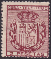 Cuba 1880 Telégrafo Ed 50  Telegraph MH* Disturbed Gum - Cuba (1874-1898)