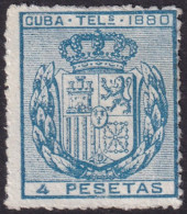 Cuba 1880 Telégrafo Ed 51  Telegraph MNG(*) Rough Perfs - Cuba (1874-1898)