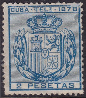 Cuba 1878 Telégrafo Ed 44  Telegraph MNG(*) Damaged Perfs At Upper Right - Kuba (1874-1898)