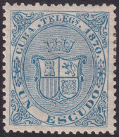 Cuba 1870 Telégrafo Ed 9  Telegraph MH* - Cuba (1874-1898)